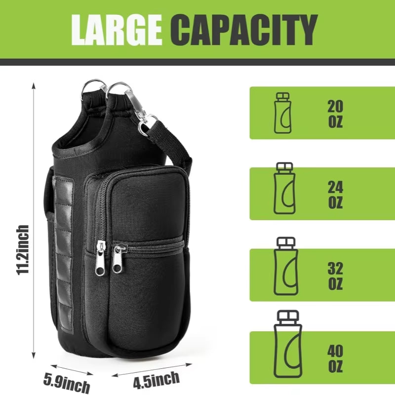 MagnaGrip Water Bottle Carrier – Magnetic Gym Holder with Phone Pocket & Shoulder Strap
