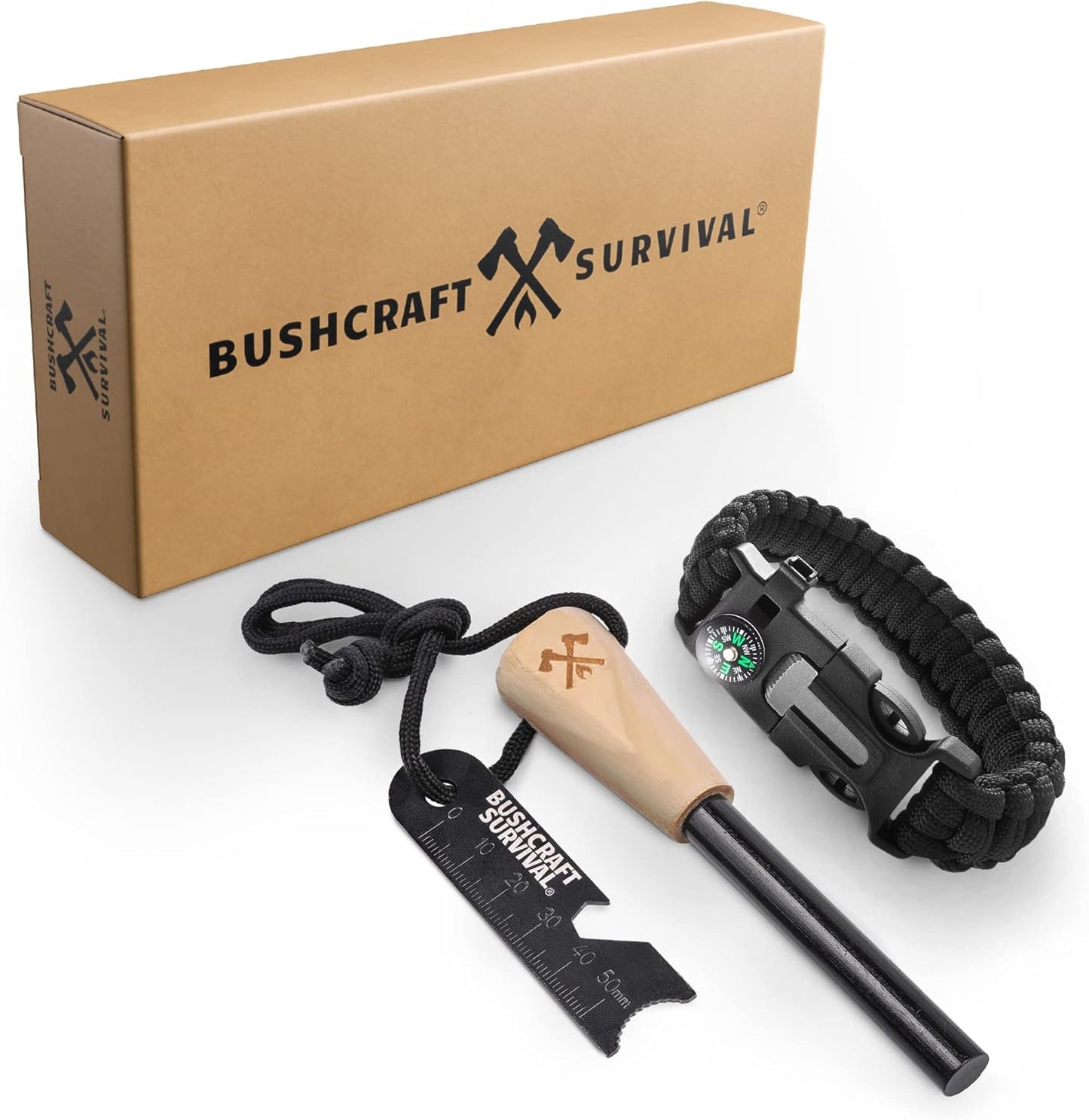 SparkForge Ferro Rod Fire Starter Kit – Waterproof Flint & Steel Striker with Tinder Rope & Multi-Tool