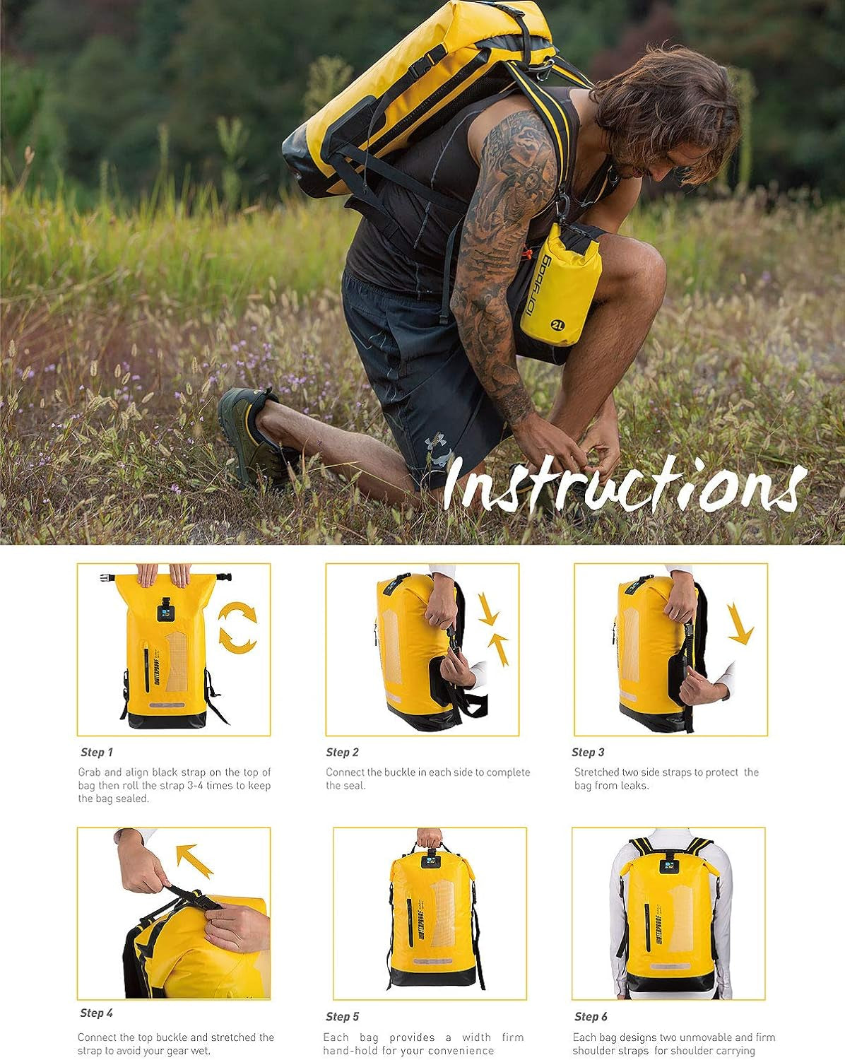 AquaShield Waterproof Backpack – 20L/30L/40L Floating Dry Bag for Kayaking, Hiking, Camping & Outdoor Adventures