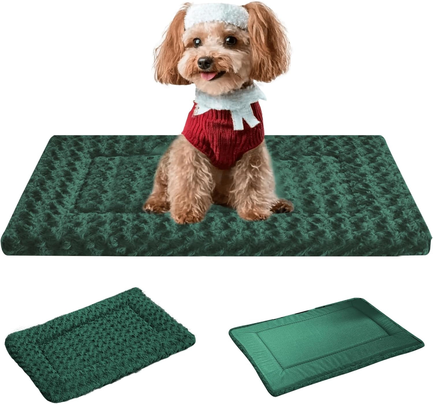 Reversible Dog Crate Mat – Soft, Dual-Sided Bed Pad for All Seasons – Durable, Washable Pet Mat for Crates, Travel, and Home Use