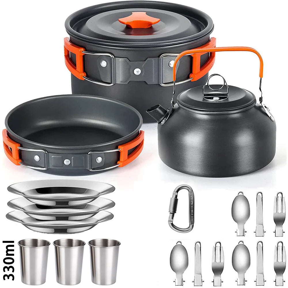CampMate Cooking Set – Non-Stick Pots, Pan & Teapot for Camping, Hiking & Outdoor Picnic Meals