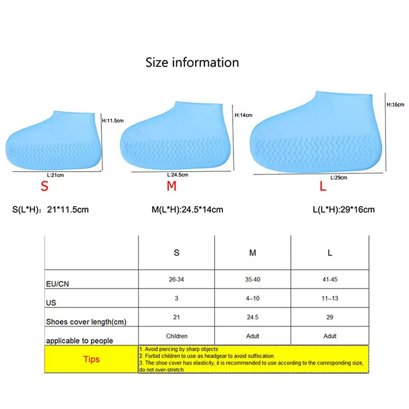 DryStep Waterproof Shoe Covers – Reusable Silicone Overshoes, Non-Slip Rain Boot Protectors for Outdoor Walking, Cycling & Travel