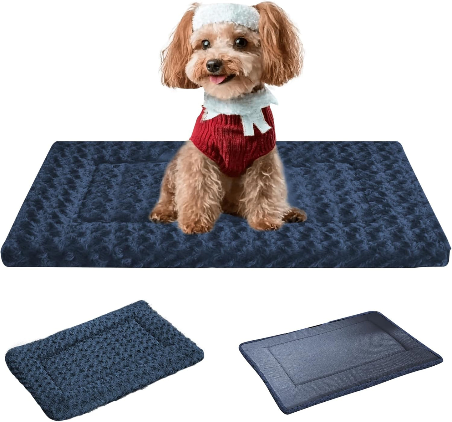 Reversible Dog Crate Mat – Soft, Dual-Sided Bed Pad for All Seasons – Durable, Washable Pet Mat for Crates, Travel, and Home Use
