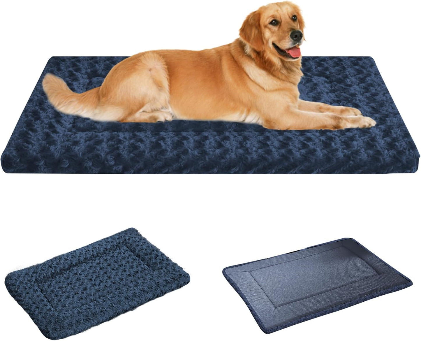 Reversible Dog Crate Mat – Soft, Dual-Sided Bed Pad for All Seasons – Durable, Washable Pet Mat for Crates, Travel, and Home Use