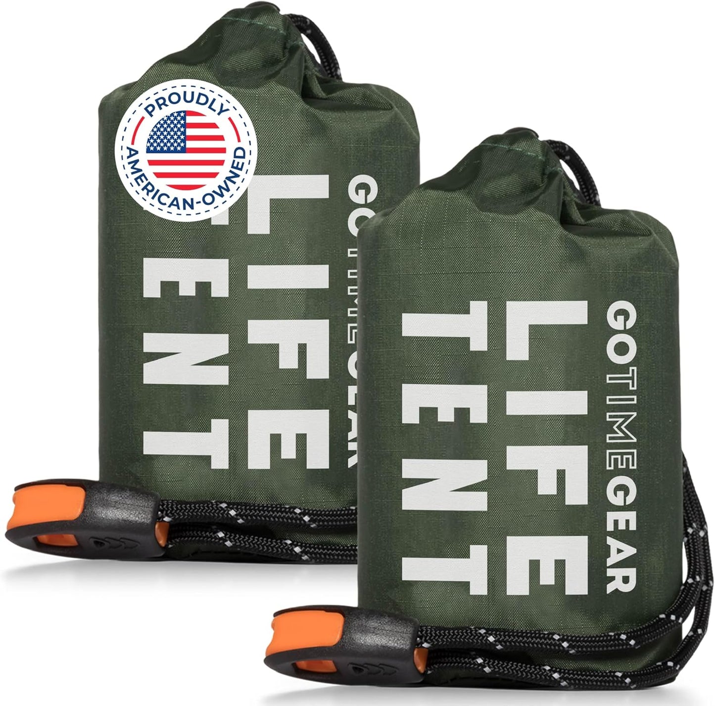 EcoTent 2-Person Emergency Shelter with Paracord & Whistle – Compact Waterproof Mylar Tent for Hiking, Camping & Survival Gear