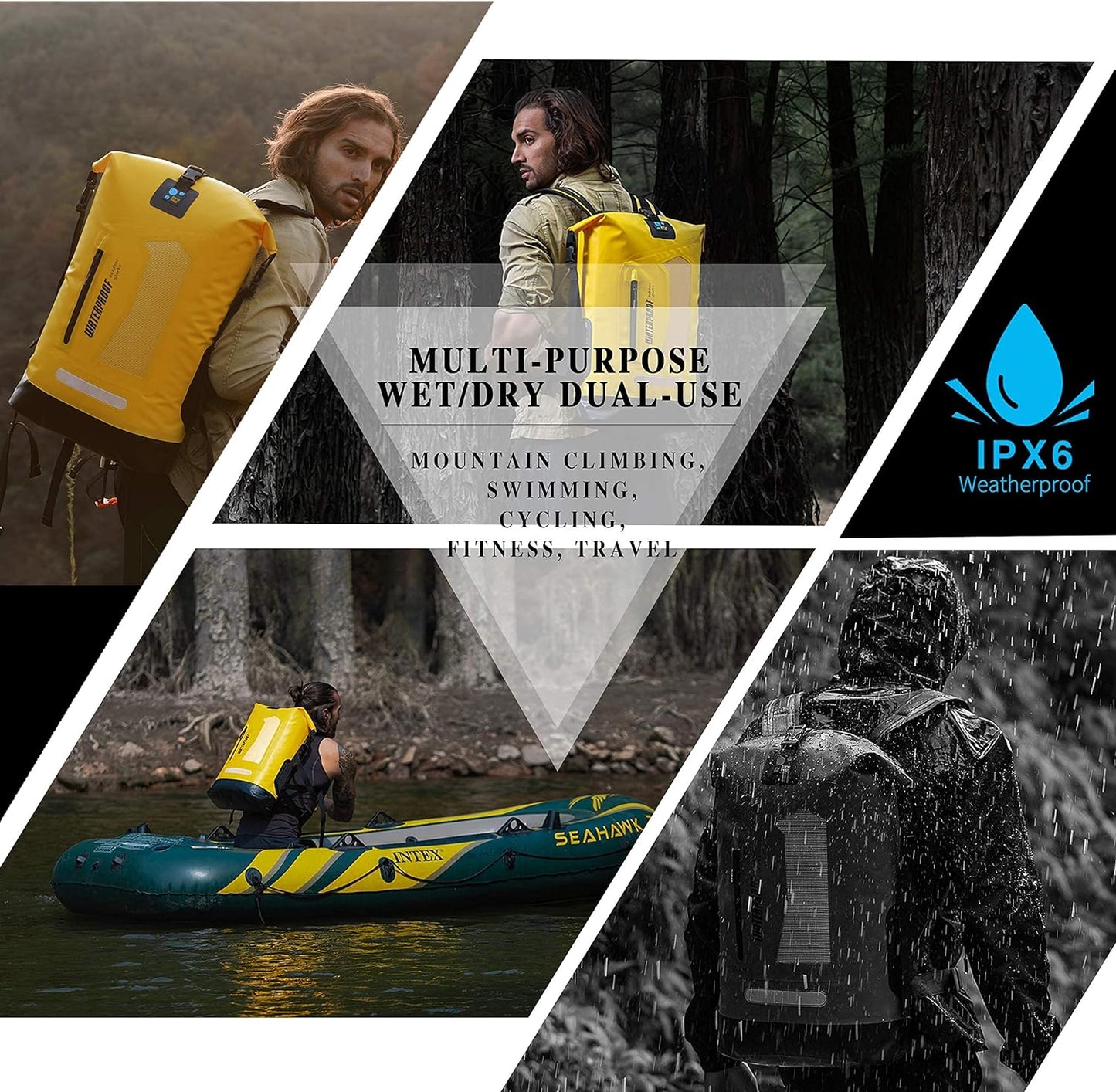AquaShield Waterproof Backpack – 20L/30L/40L Floating Dry Bag for Kayaking, Hiking, Camping & Outdoor Adventures