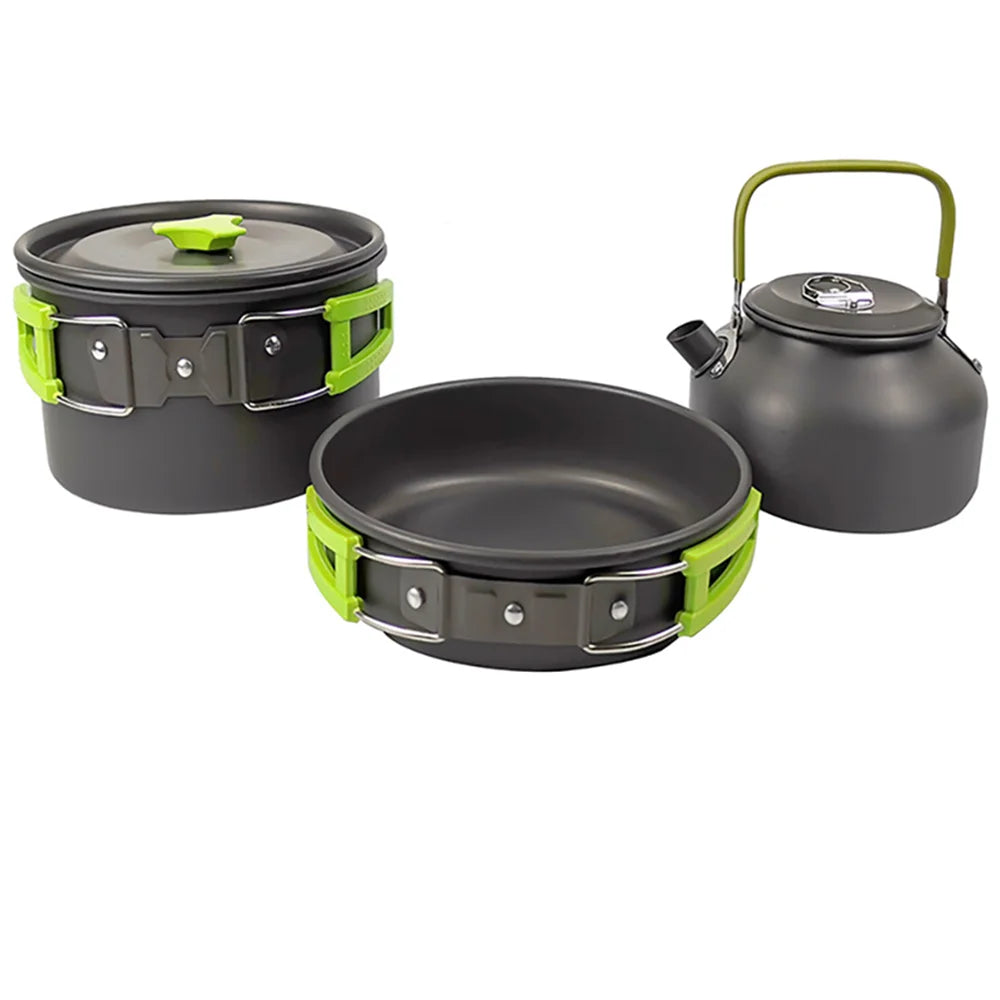CampMate Cooking Set – Non-Stick Pots, Pan & Teapot for Camping, Hiking & Outdoor Picnic Meals