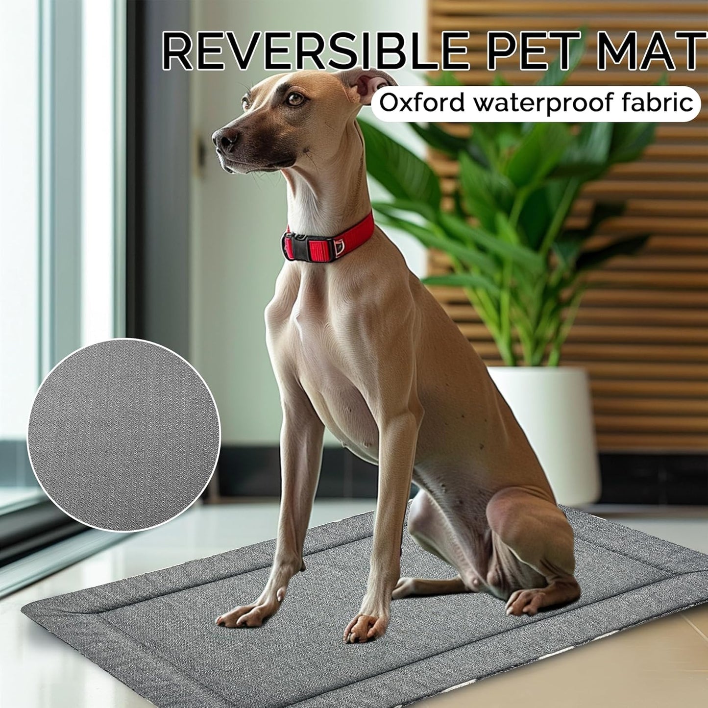 Reversible Dog Crate Mat – Soft, Dual-Sided Bed Pad for All Seasons – Durable, Washable Pet Mat for Crates, Travel, and Home Use