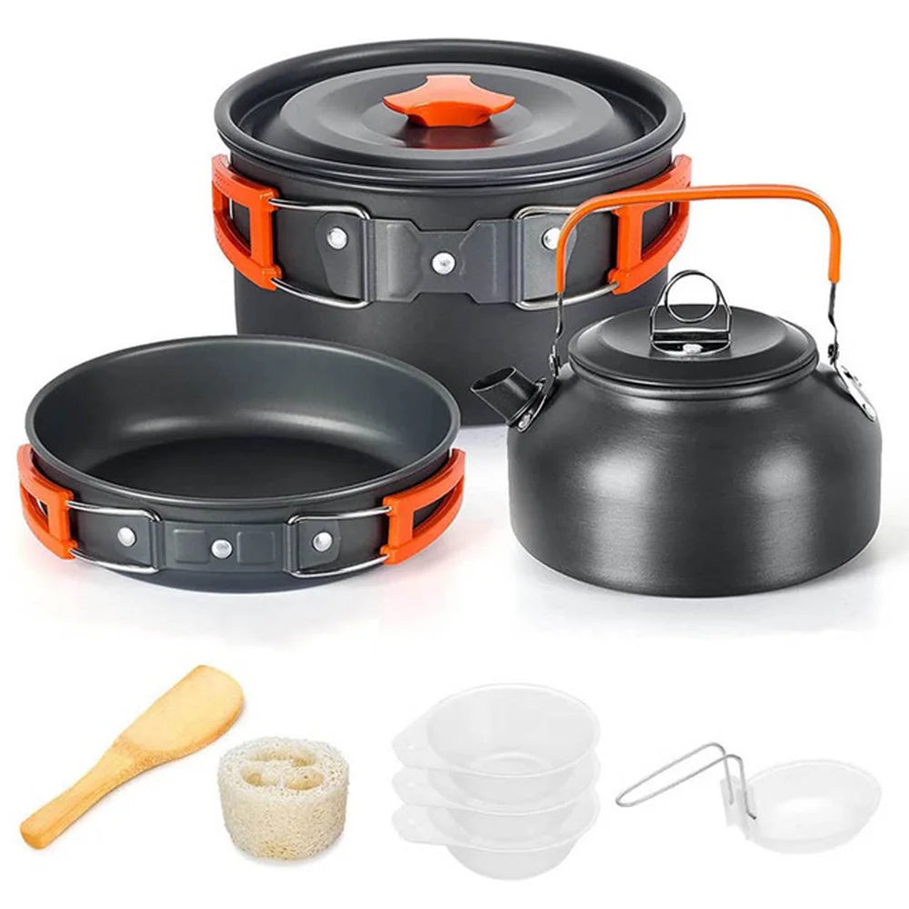 CampMate Cooking Set – Non-Stick Pots, Pan & Teapot for Camping, Hiking & Outdoor Picnic Meals