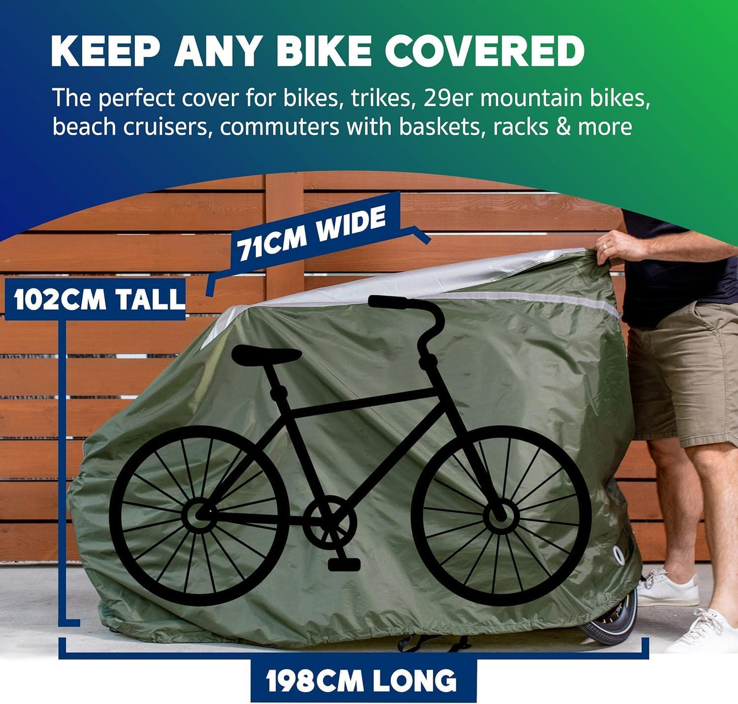 StormGuard Reflective Bike Cover – Waterproof & Weatherproof Outdoor Storage Shelter for Bicycles, Trikes & E-Bikes
