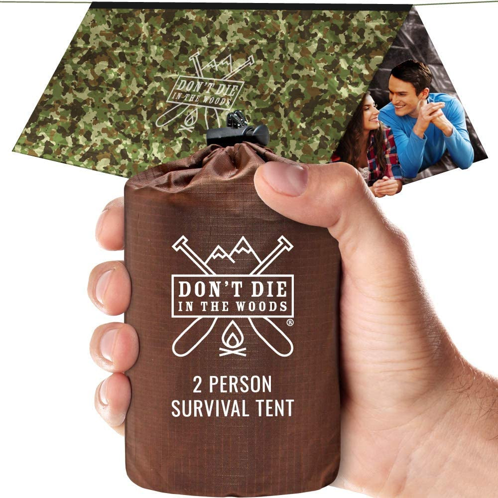 ThermoHaven 2-Person Ultralight Mylar Survival Tent – All-Weather Emergency Tube Shelter with Paracord for Hiking, Camping & Outdoor Survival