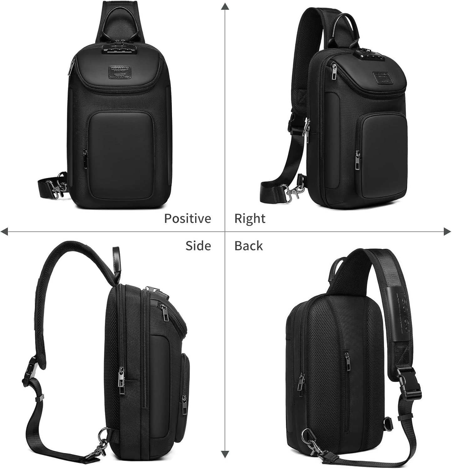 UrbanTrail 3-Way Sling Backpack – Waterproof Crossbody Shoulder Bag with Anti-Theft Lock & 11-Inch Tablet Compartment