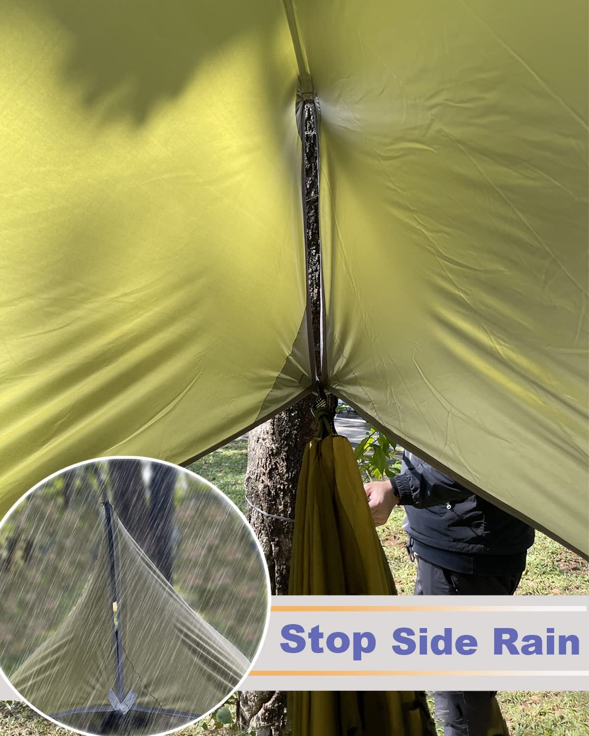 TrailNest All-in-One Camping Hammock with Net & Rain Fly – Portable Single & Double 2 Person Hammock Tent with Straps for Outdoor Hiking & Travel