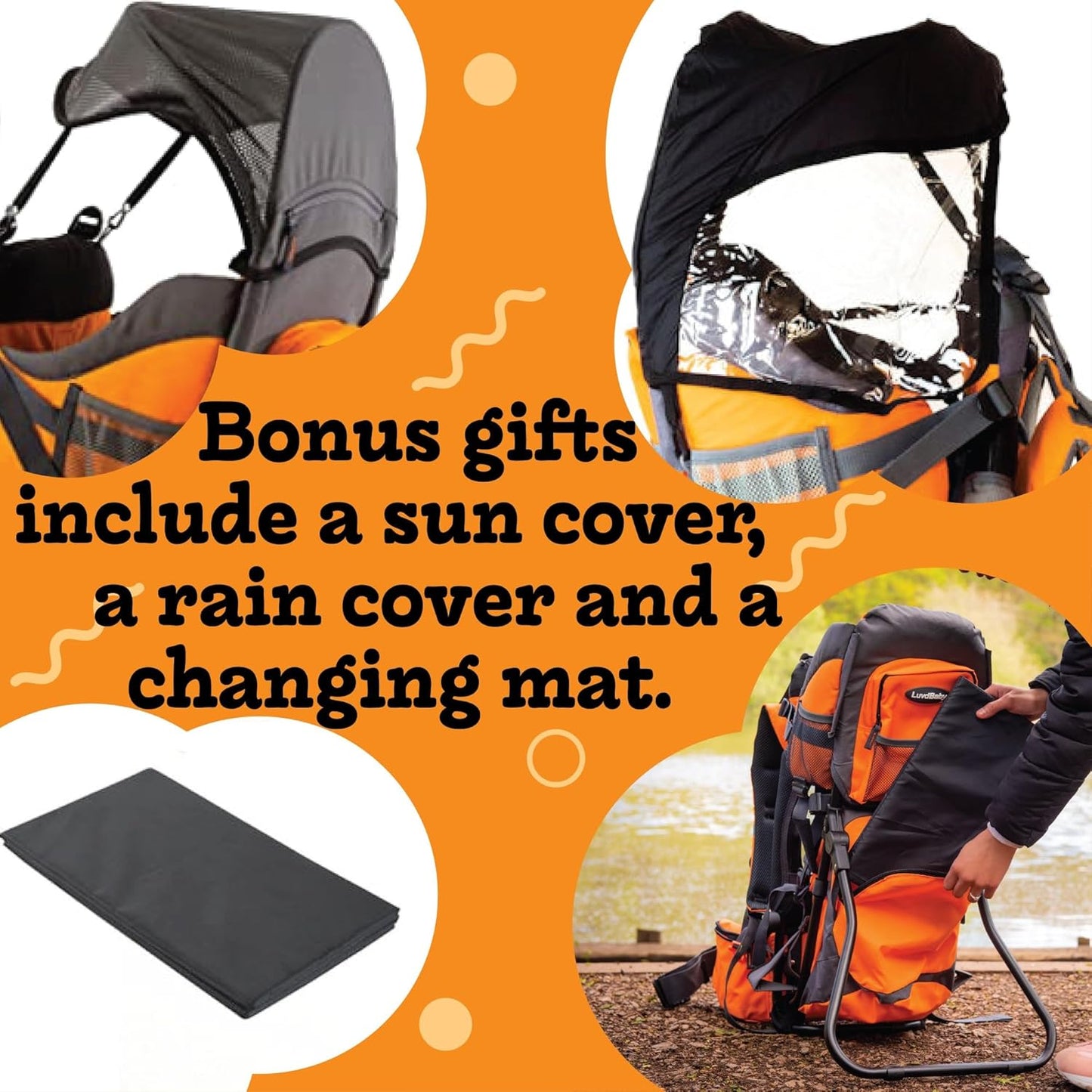 SummitTrail Baby Carrier Backpack – Supportive Toddler Hiking Pack with Diaper Pad, Insulated Pocket & Weatherproof Hood