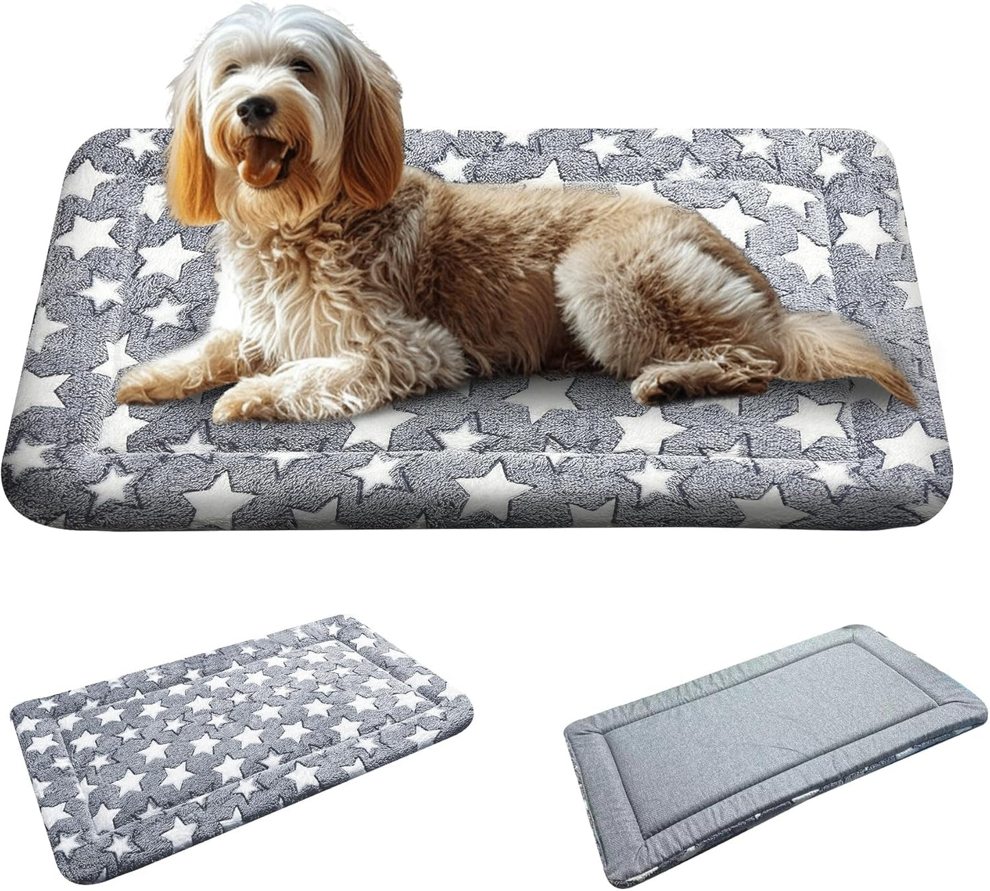 Reversible Dog Crate Mat – Soft, Dual-Sided Bed Pad for All Seasons – Durable, Washable Pet Mat for Crates, Travel, and Home Use
