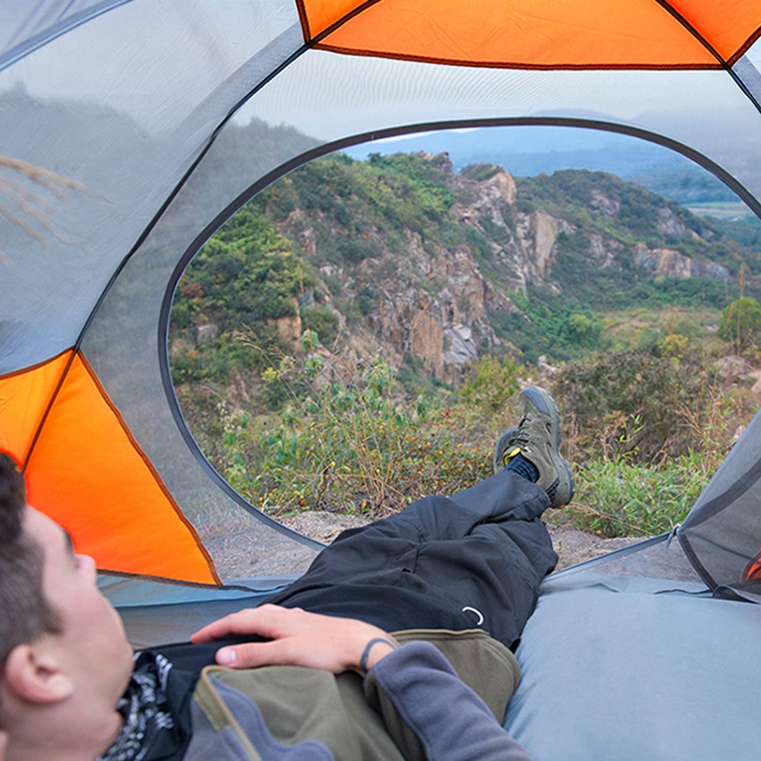 TrailHaven All-Season 2/4 Person Camping Tent – Lightweight Waterproof Windproof Double-Layer Shelter for Hiking, Hunting & Travel