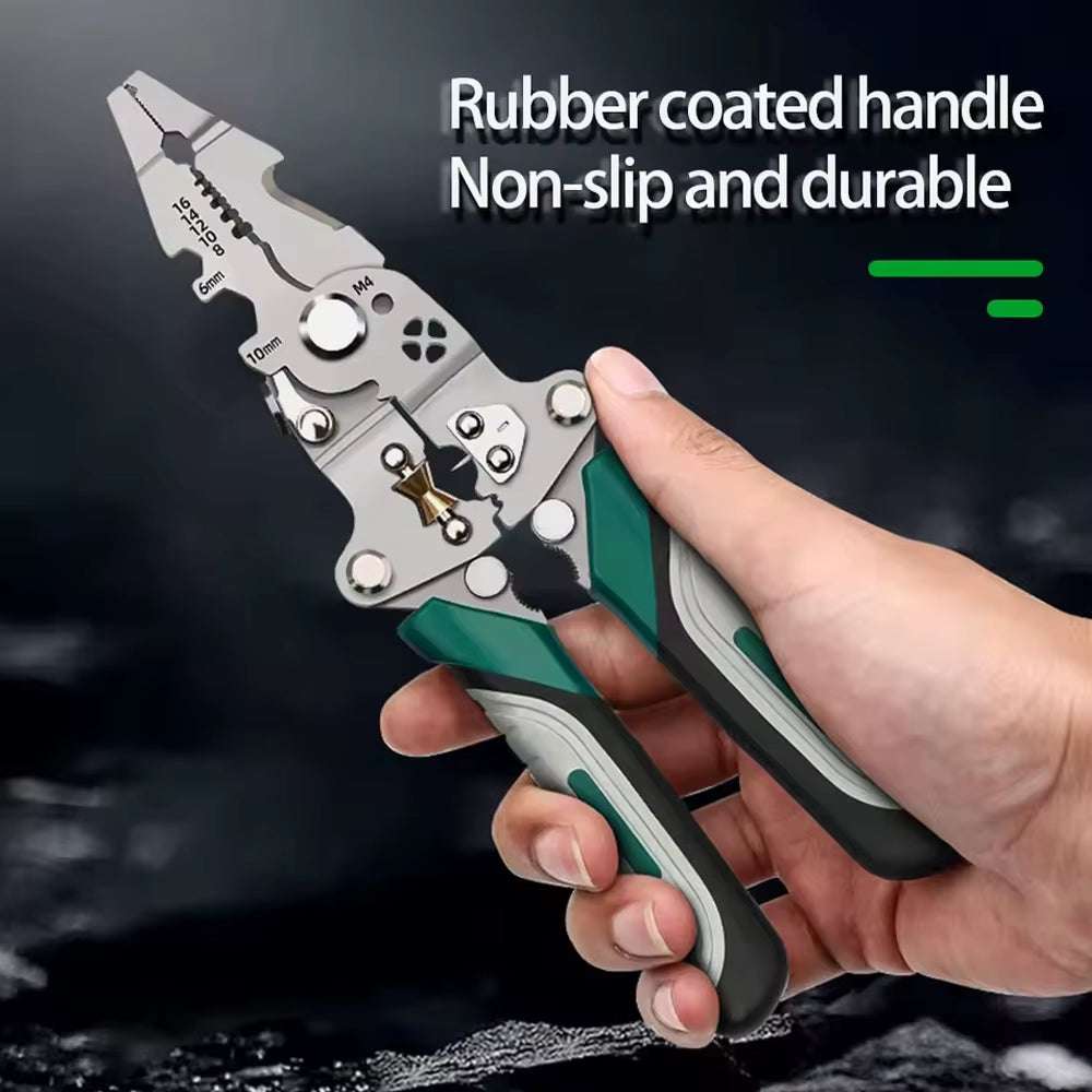 StripPro™ 18-in-1 Foldable Wire Stripper with Pulley Design – Multi-Function Electrician Tool for Cutting, Crimping & More