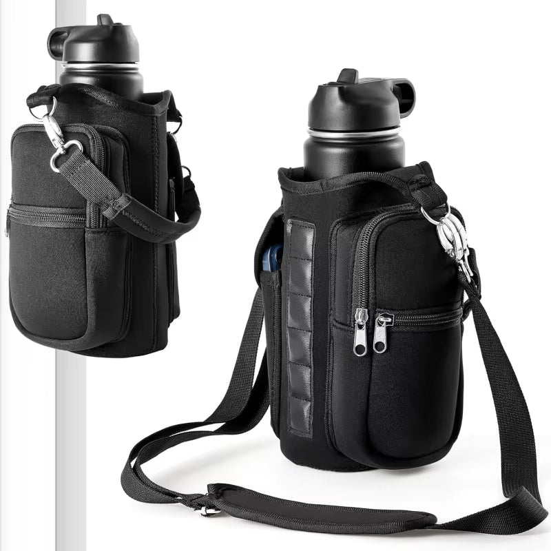 MagnaGrip Water Bottle Carrier – Magnetic Gym Holder with Phone Pocket & Shoulder Strap