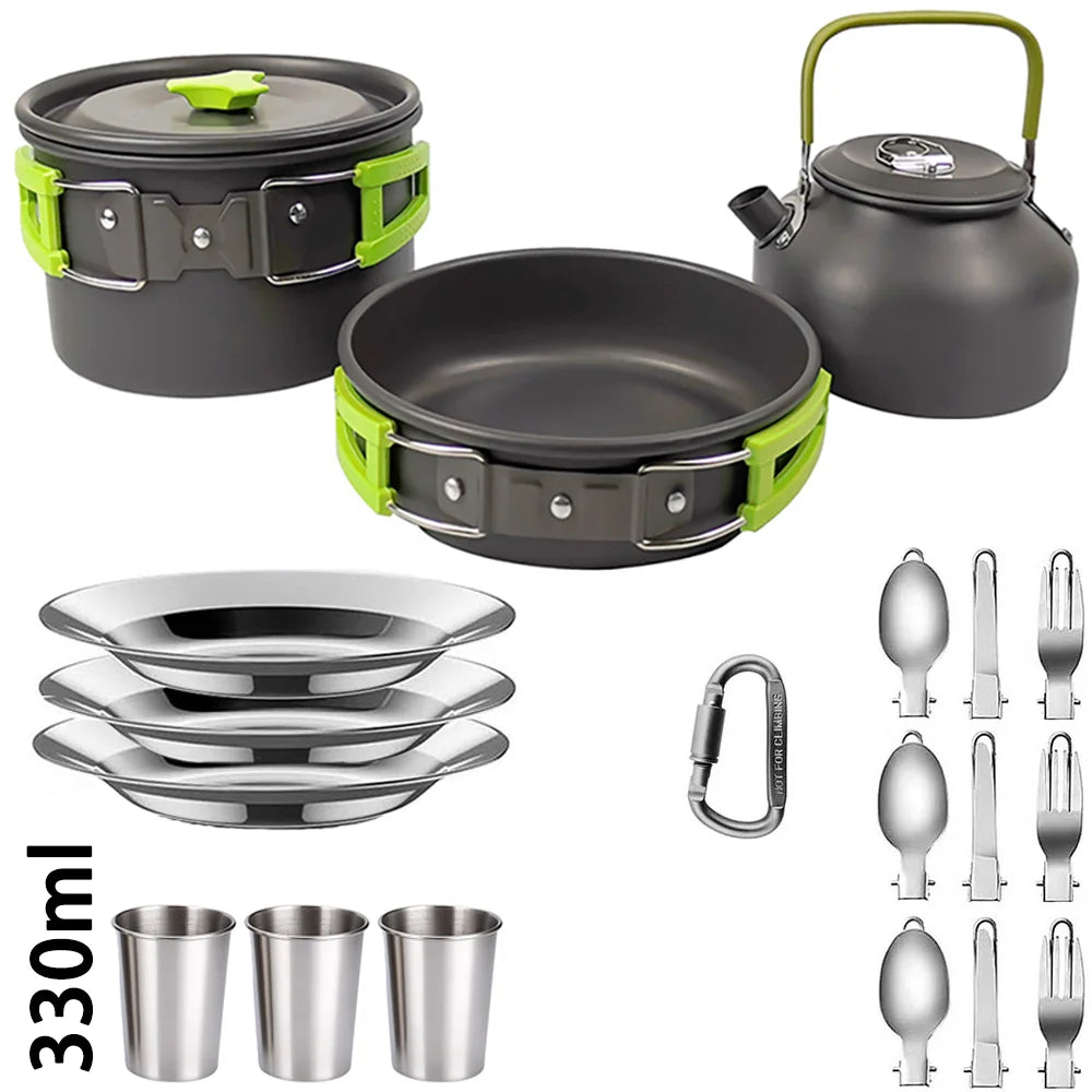 CampMate Cooking Set – Non-Stick Pots, Pan & Teapot for Camping, Hiking & Outdoor Picnic Meals