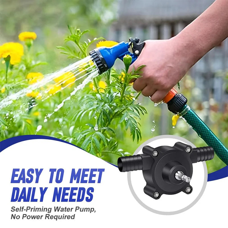 AquaDrive Liquid Transfer Pump – Portable Self-Priming Electric Drill Pump for Water, Oil & Household Tasks with Bracket & Pipe Clamps
