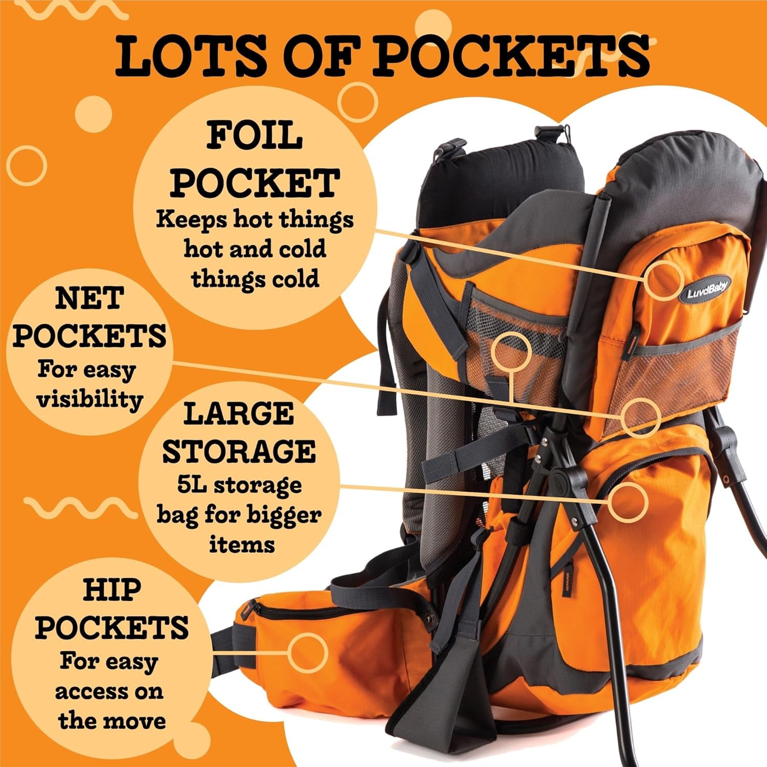 SummitTrail Baby Carrier Backpack – Supportive Toddler Hiking Pack with Diaper Pad, Insulated Pocket & Weatherproof Hood
