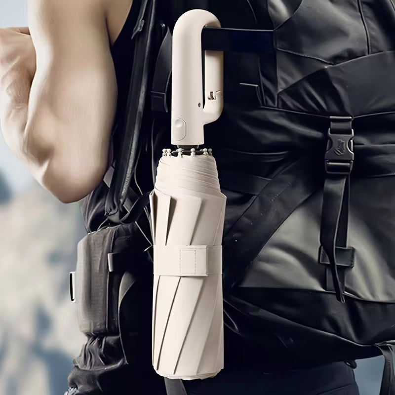 Windproof Reinforced 105CM Automatic Folding Umbrella for Men with Large Handle, Wind and Water Resistant, Durable Outdoor Protection