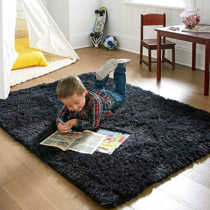 Soft Plush Carpet for Living Room or Kids Bedroom, Modern Fluffy Area Rug, Cozy Floor Mat for Sofa, Nursery, or Playroom Decor