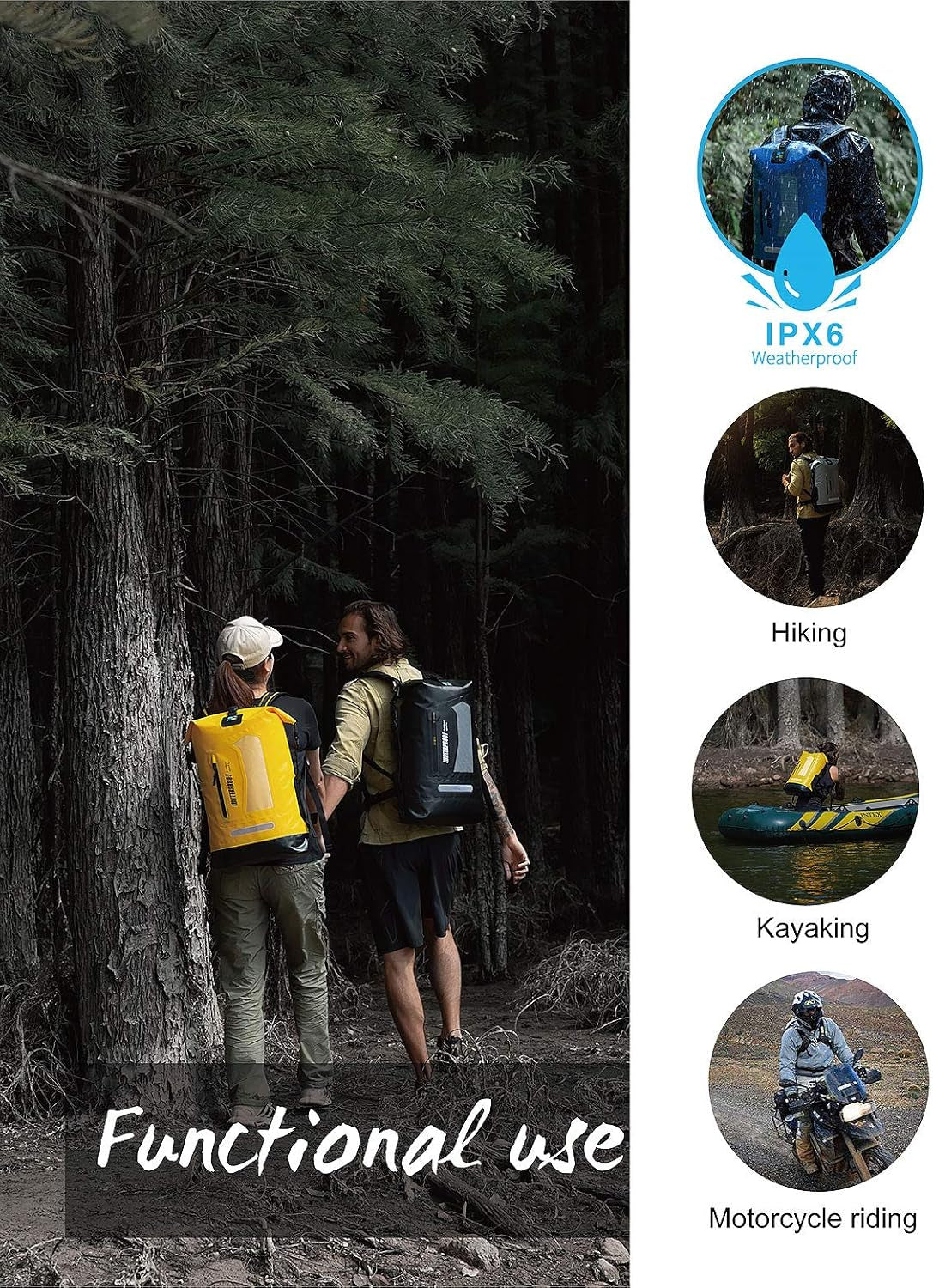 AquaShield Waterproof Backpack – 20L/30L/40L Floating Dry Bag for Kayaking, Hiking, Camping & Outdoor Adventures
