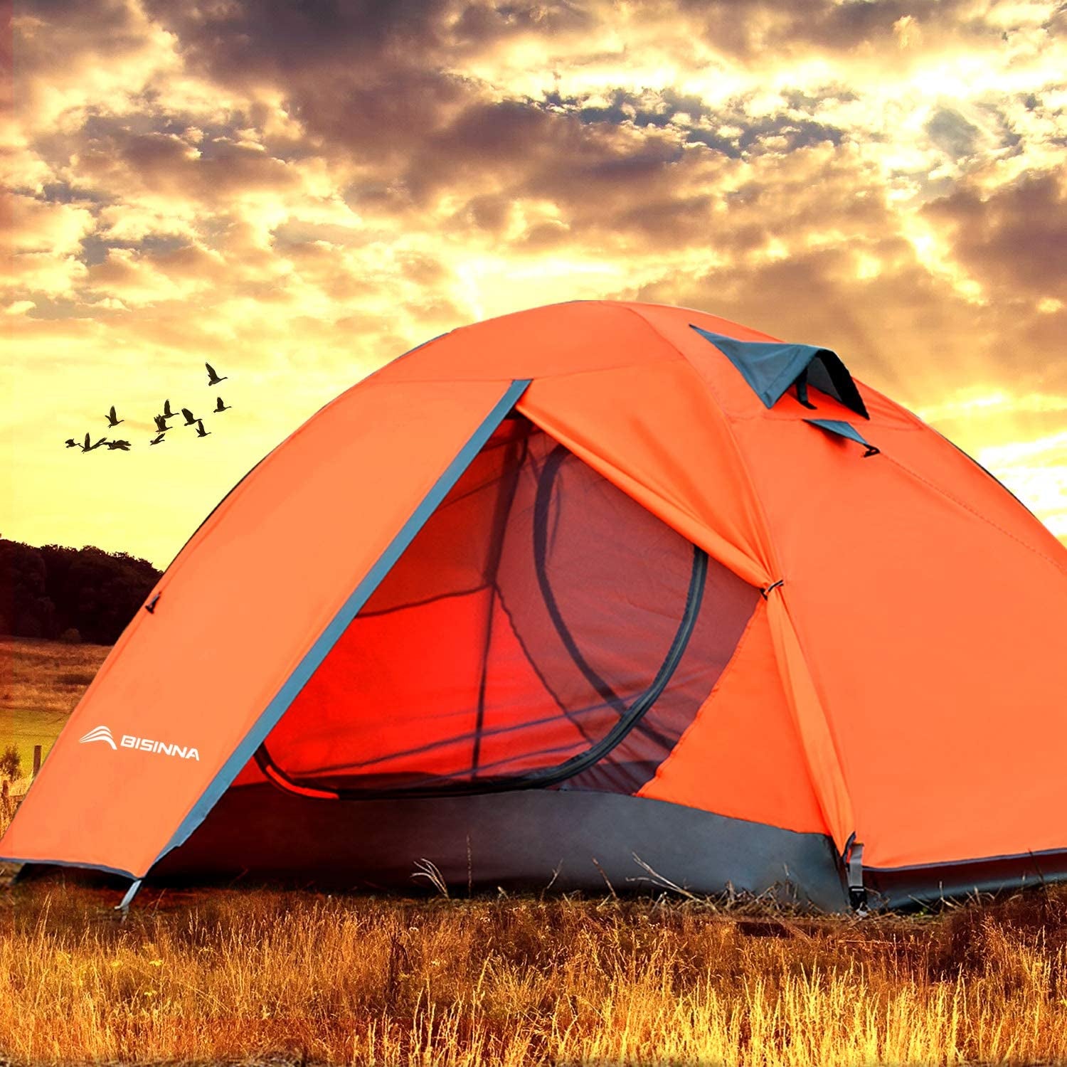 TrailHaven All-Season 2/4 Person Camping Tent – Lightweight Waterproof Windproof Double-Layer Shelter for Hiking, Hunting & Travel