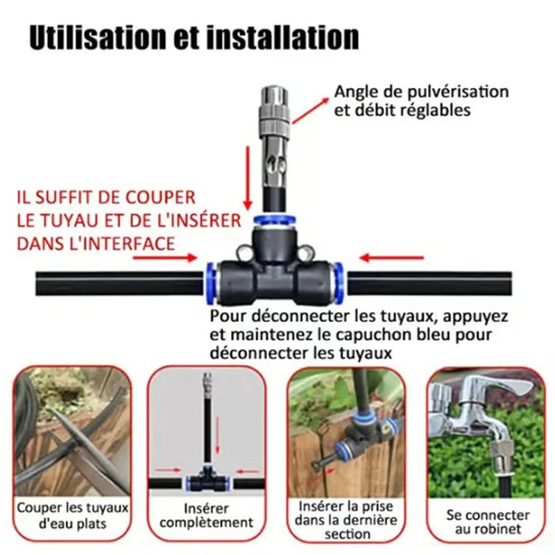 AquaFlow Greenhouse Drip Irrigation Kit – 5M–20M Automatic Watering & 360° Garden Misting System