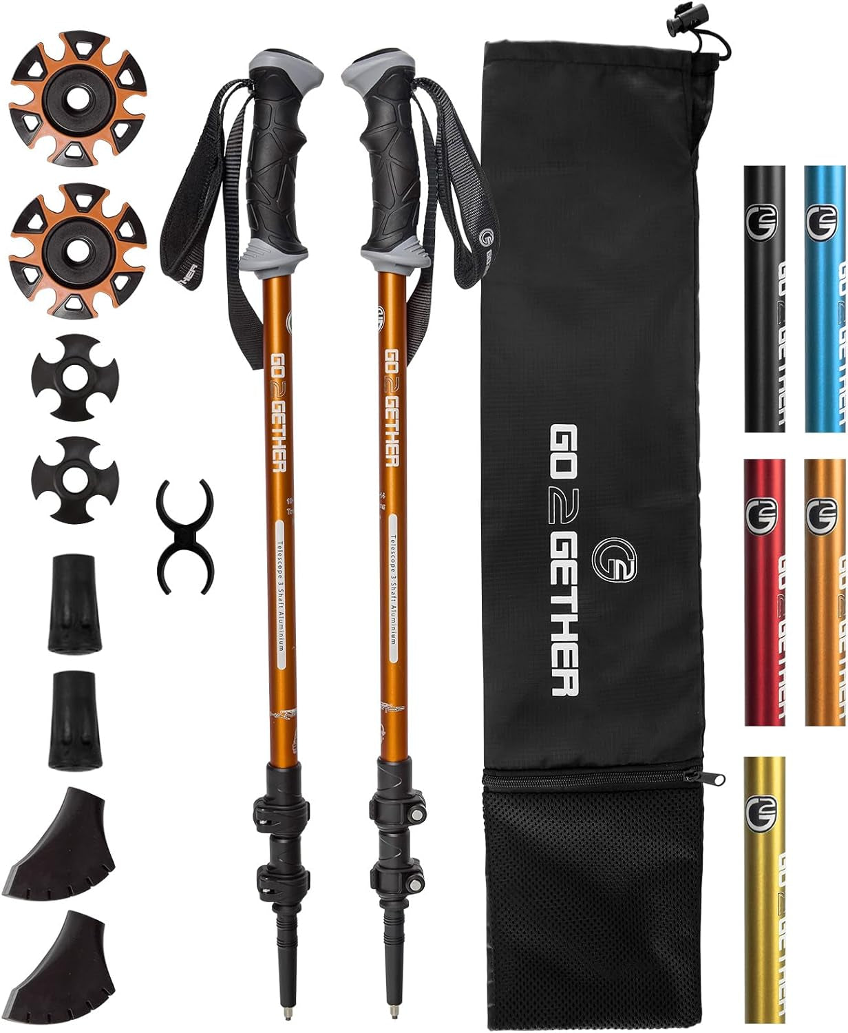 TrailStride Aluminum Trekking Poles – Adjustable Lightweight Walking Sticks with Quick Locks, Ergonomic Handles & Snow Baskets for Hiking & Trekking
