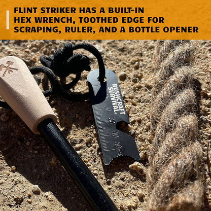 SparkForge Ferro Rod Fire Starter Kit – Waterproof Flint & Steel Striker with Tinder Rope & Multi-Tool
