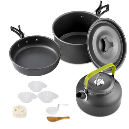 CampMate Cooking Set – Non-Stick Pots, Pan & Teapot for Camping, Hiking & Outdoor Picnic Meals