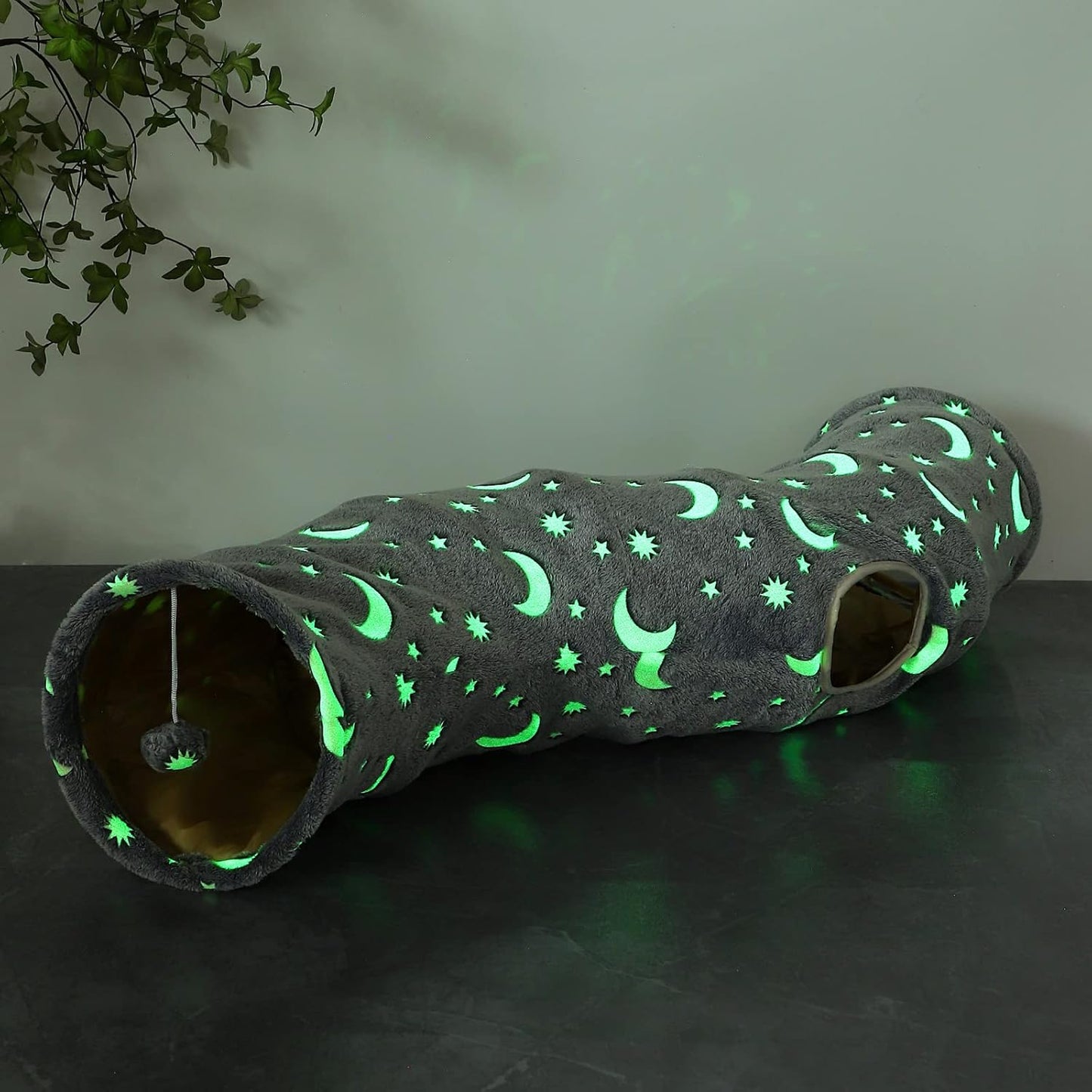 StarTunnel™ Cat Tunnel Tube with Plush Ball Toys – Collapsible Glow-in-the-Dark Play Tube for Kittens, Puppies, Rabbits, Ferrets & Small Pets