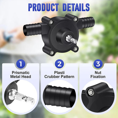 AquaDrive Liquid Transfer Pump – Portable Self-Priming Electric Drill Pump for Water, Oil & Household Tasks with Bracket & Pipe Clamps