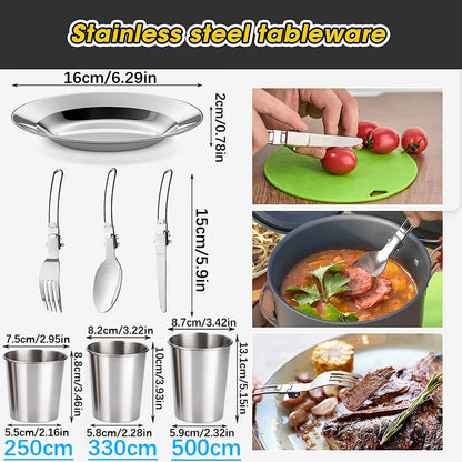 CampMate Cooking Set – Non-Stick Pots, Pan & Teapot for Camping, Hiking & Outdoor Picnic Meals
