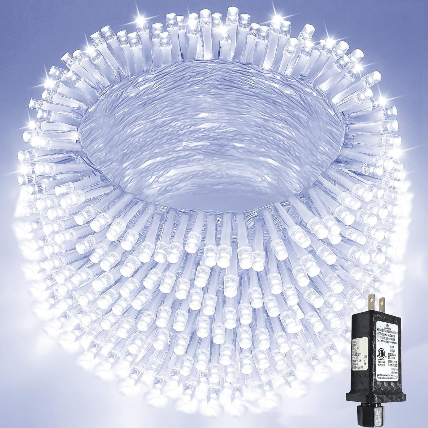 GlowLink 200 LED Connectable Christmas Lights 66FT Warm White String Lights with 13 Modes Waterproof Plug-In Fairy Lights