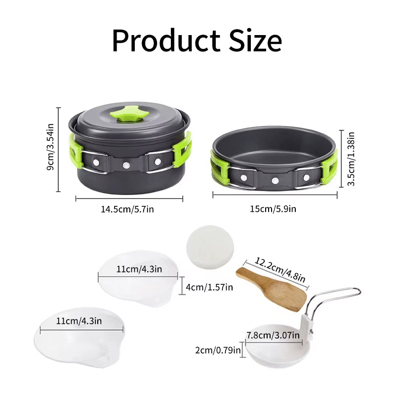 TrailChef Camping Cookware Set – Lightweight Non-Stick Pots, Frying Pan & Teapot for Outdoor Cooking