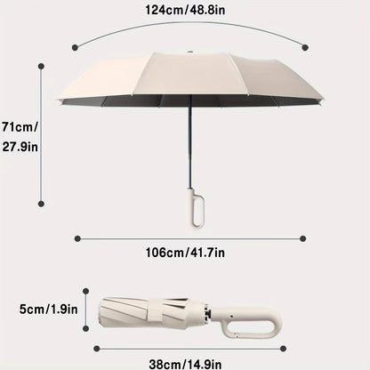 Windproof Reinforced 105CM Automatic Folding Umbrella for Men with Large Handle, Wind and Water Resistant, Durable Outdoor Protection
