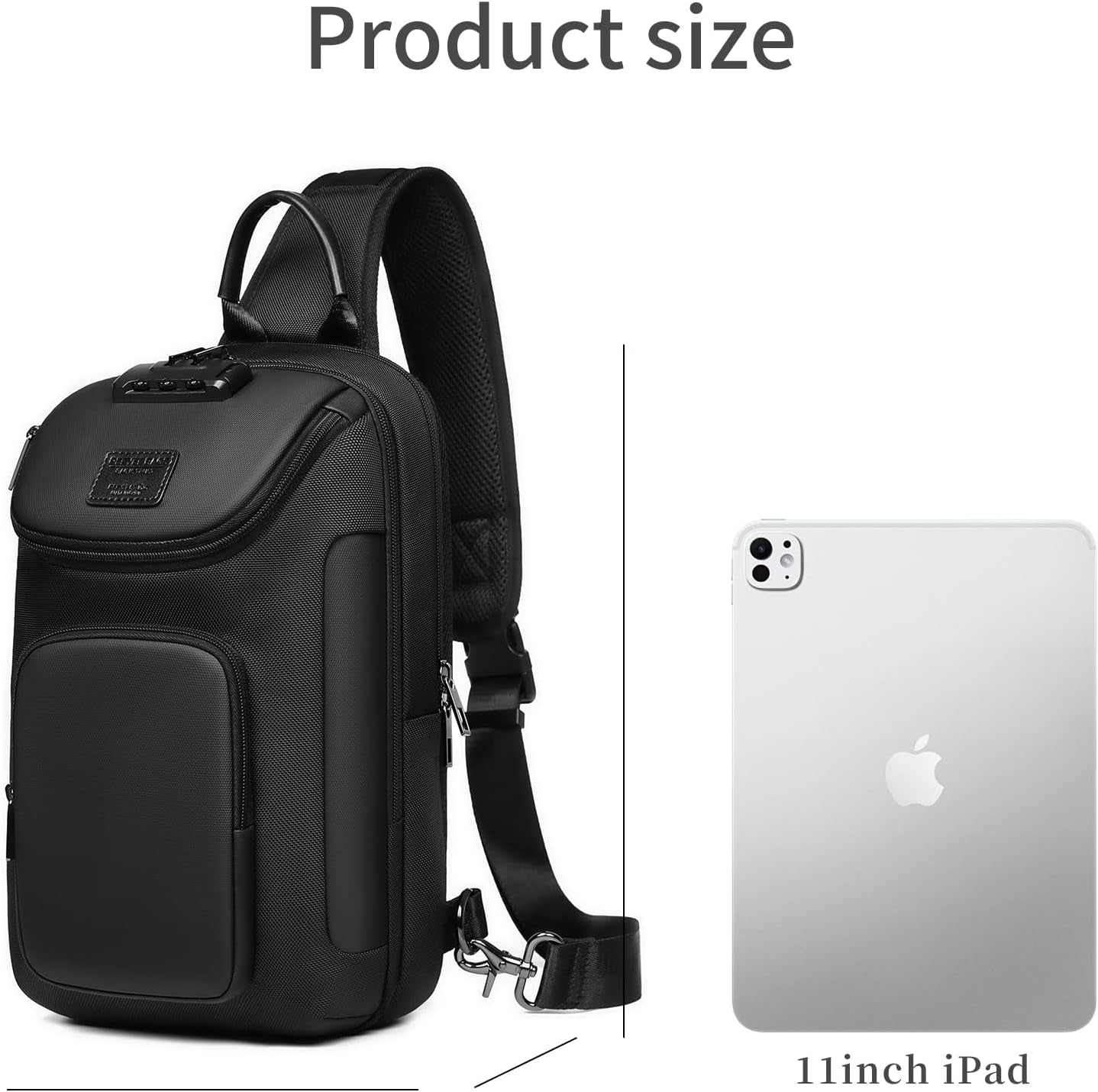 UrbanTrail 3-Way Sling Backpack – Waterproof Crossbody Shoulder Bag with Anti-Theft Lock & 11-Inch Tablet Compartment