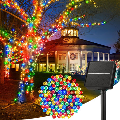 SolarGlow Outdoor String Lights – 40FT 100 LED Solar Powered String Lights with 8 Modes IP65 Waterproof Warm White Lights for Garden Tree Fence Patio Decor