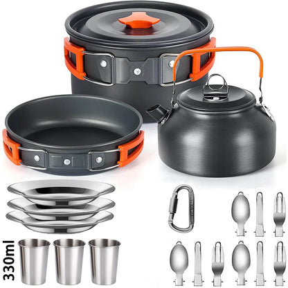 CampMate Cooking Set – Non-Stick Pots, Pan & Teapot for Camping, Hiking & Outdoor Picnic Meals
