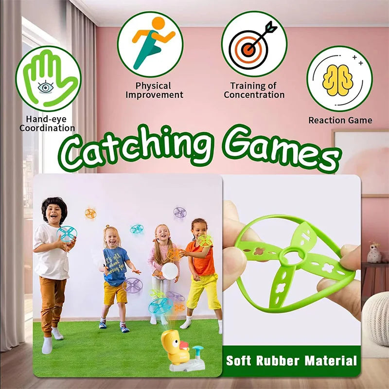 WhirlShot Air Disc Launcher – Outdoor Flying Game Toy for Kids with Adjustable Angles & Battery-Free Fun
