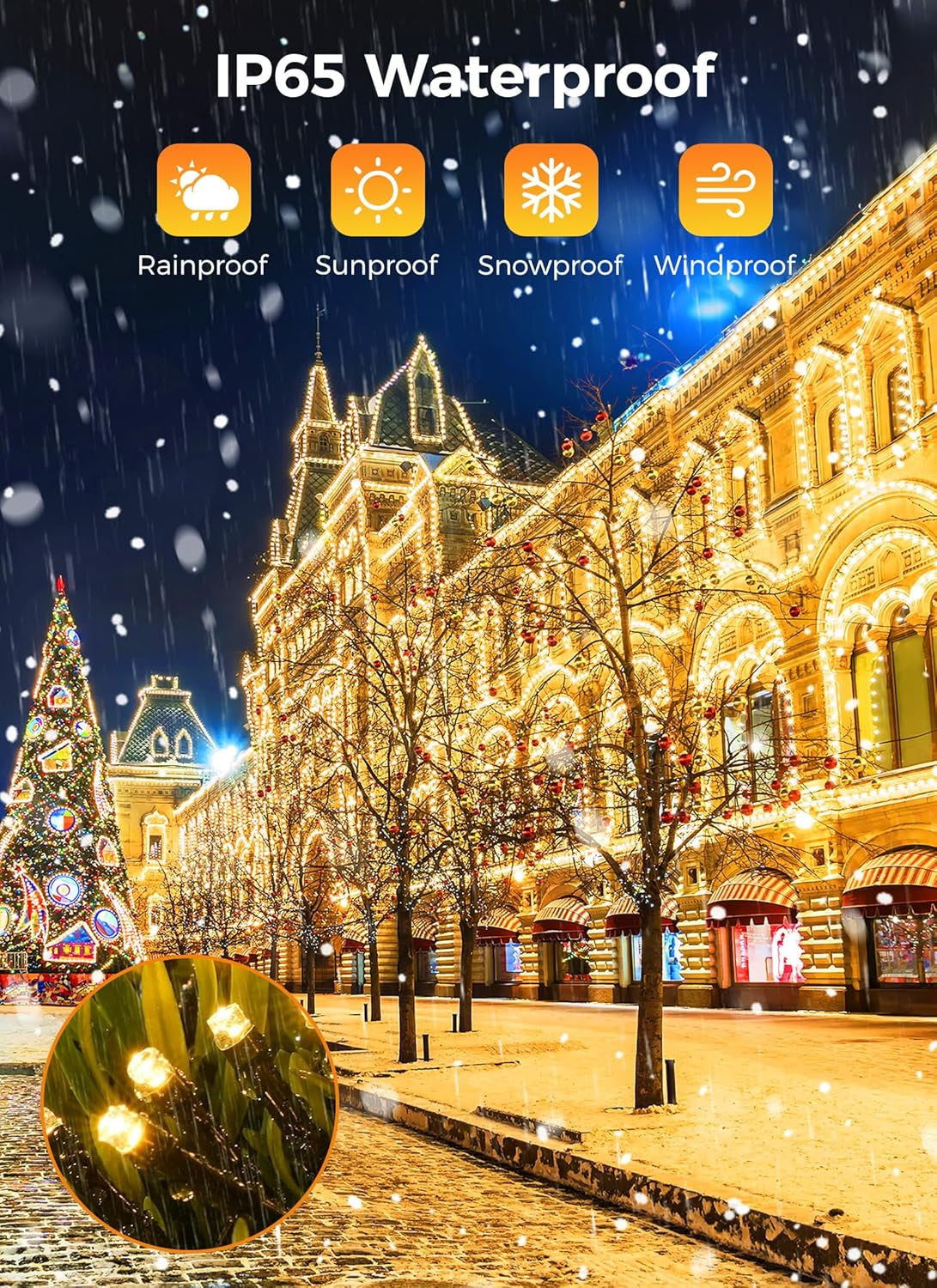 SolarGlow Outdoor String Lights – 40FT 100 LED Solar Powered String Lights with 8 Modes IP65 Waterproof Warm White Lights for Garden Tree Fence Patio Decor