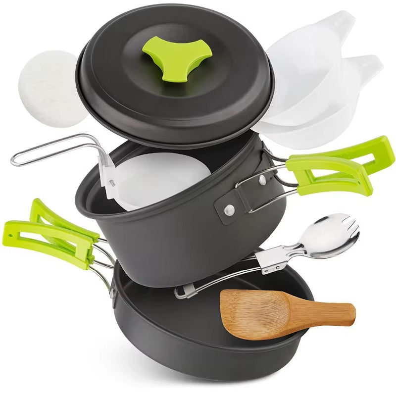 TrailChef Camping Cookware Set – Lightweight Non-Stick Pots, Frying Pan & Teapot for Outdoor Cooking