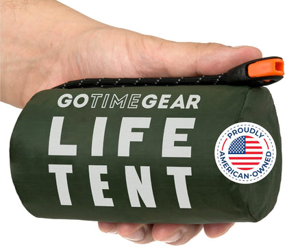 EcoTent 2-Person Emergency Shelter with Paracord & Whistle – Compact Waterproof Mylar Tent for Hiking, Camping & Survival Gear