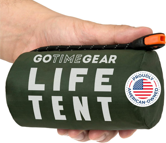 EcoTent 2-Person Emergency Shelter with Paracord & Whistle – Compact Waterproof Mylar Tent for Hiking, Camping & Survival Gear