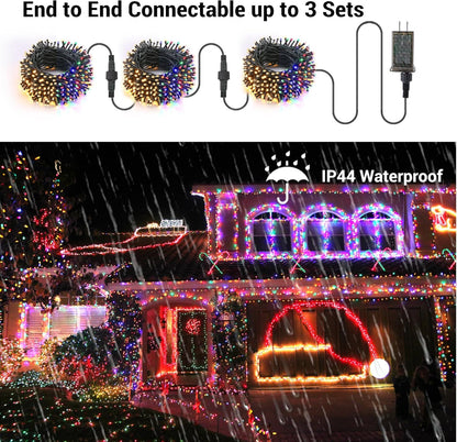ColorWave Dual Glow Christmas Lights 65.67FT 200 LED Color Changing Tree Lights with 11 Modes Remote Connectable 29V Safe Adapter