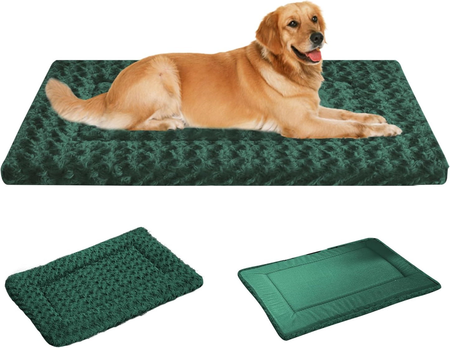 Reversible Dog Crate Mat – Soft, Dual-Sided Bed Pad for All Seasons – Durable, Washable Pet Mat for Crates, Travel, and Home Use