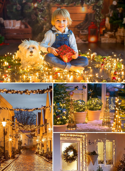 SolarGlow Outdoor String Lights – 40FT 100 LED Solar Powered String Lights with 8 Modes IP65 Waterproof Warm White Lights for Garden Tree Fence Patio Decor